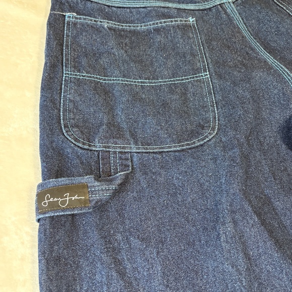 Sean John Denim Collection Blue Jeans Mens 42/28 Baggy Carpenter Style Pants - Picture 9 of 12